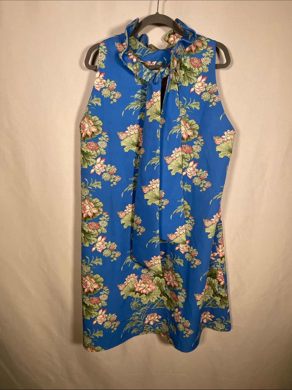 Tuckernuck Blue Floral Mini Dress with Pink and Green Accents - Picture 6 of 7